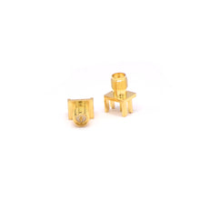 Load image into Gallery viewer, Paradar RP-SMA female PCB edge connector, gold plated, 9.5mm square
