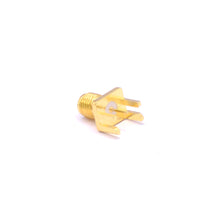 Load image into Gallery viewer, Paradar SMA female PCB edge connector, gold plated, 9.5mm square
