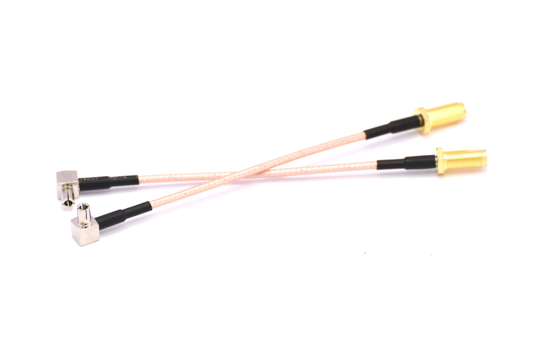 2x Câble SMA Femelle à TS9 Mâle Angle Droit RG174 15cm - Extension Antenne 4G LTE WiFi